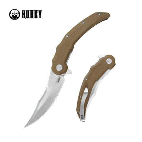 Nóż składany Kubey Crest Brown Micarta, Satin 14C28N by Yuze Zhong (KU346D) Kubey Knife