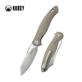 Nóż składany Kubey Drake Tan G10, Beadblasted AUS-10 by Maksim Tkachuk (KU239J) Kubey Knife