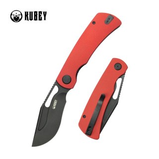 Nóż składany Kubey Gurkha Red G10, Blackwashed 14C28N by Johan Jordaan (KU397E) Kubey Knife