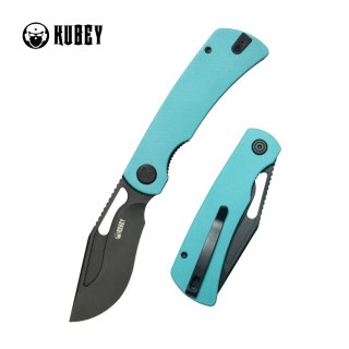 Nóż składany Kubey Gurkha Light Blue G10, Blackwashed 14C28N by Johan Jordaan (KU397F) Kubey Knife