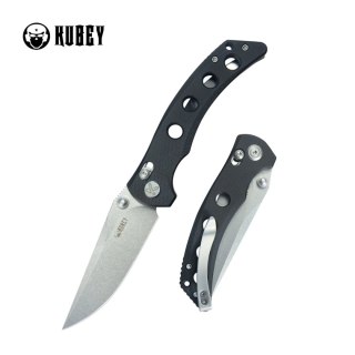 Nóż składany Kubey Hound Black G10, Stonewashed 14C28N by Maksim Tkachuk (KU172A) Kubey Knife