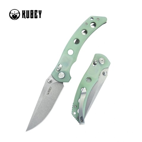 Nóż składany Kubey Hound Jade G10, Stonewashed 14C28N by Maksim Tkachuk (KU172G) Kubey Knife