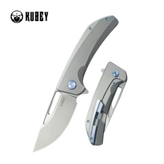 Nóż składany Kubey Hyperion Micro Milling Lines Titanium, Sandblasted CPM S35VN by Jelly Jerry (KB368G) Kubey Knife