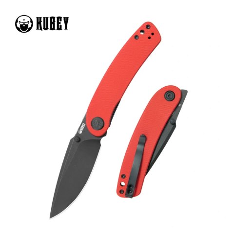 Nóż składany Kubey Momentum Red G10, Blackwashed D2 by Sherif Manganas (KU344P) Kubey Knife