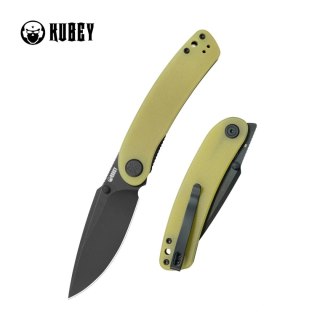Nóż składany Kubey Momentum Translucent Yellow G10, Blackwashed D2 by Sherif Manganas (KU344O) Kubey Knife