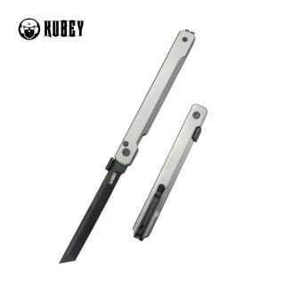 Nóż składany Kubey Prism Silver Grey Titanium, Black PVD 14C28N by Yuze Zhong (KB243B) Kubey Knife