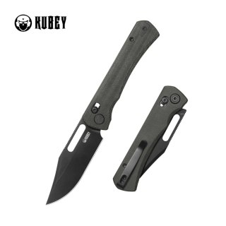 Nóż składany Kubey TBO Black Micarta, Blackwashed 14C28N by Johan Jordaan (KU396D) Kubey Knife