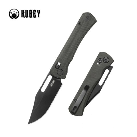 Nóż składany Kubey TBO Black Micarta, Blackwashed 14C28N by Johan Jordaan (KU396D) Kubey Knife