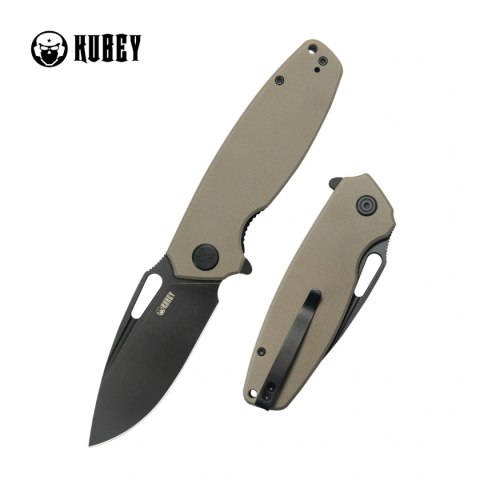 Nóż składany Kubey Tityus Tan G10, Blackwashed 14C28N (KU322U) Kubey Knife