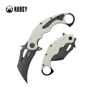 Nóż składany Kubey Wrath Karambit White G10, Blackwashed 14C28N by MUZI Design (KU261J) Kubey Knife