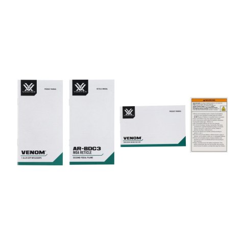 Zestaw Vortex AR luneta celownicza Vortex Venom 1-6x24 30 mm AR-BDC3 MOA + kolimator Vortex Venom 3 MOA + montaż Vortex Sport Ca Vortex Optics
