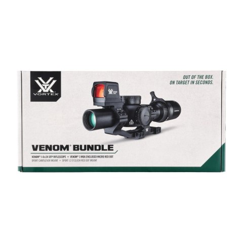 Zestaw Vortex AR luneta celownicza Vortex Venom 1-6x24 30 mm AR-BDC3 MOA + kolimator Vortex Venom 3 MOA + montaż Vortex Sport Ca Vortex Optics