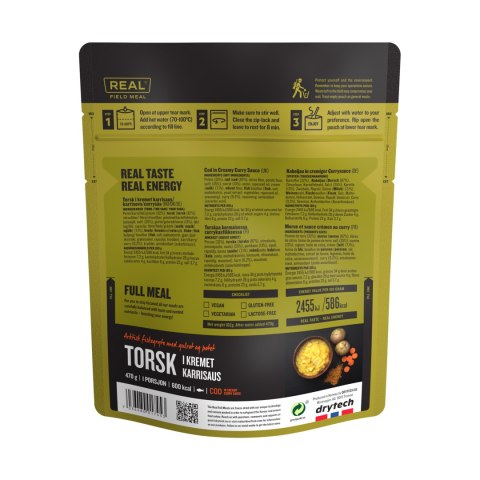 Żywność liofilizowana Real Turmat Field Meal Dorsz w kremowym sosie curry 470 g Real Turmat