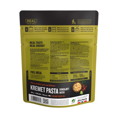 Żywność liofilizowana Real Turmat Field Meal Kremowy makaron z wieprzowiną 480 g Real Turmat