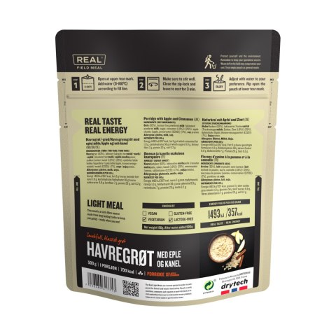 Żywność liofilizowana Real Turmat Field Meal Owsianka z jabłkiem i cynamonem 500 g Real Turmat