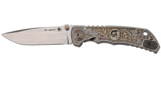 Nóż składany Spartan Blades Harsey Folder ''Flourishes'' Gray Titanium, Stonewashed MagnaCut by William W. Harsey (SF5FLRISHS) Spartan Blades