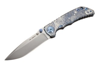 Nóż składany Spartan Blades Harsey Folder ''Paisley Blue'' Titanium, Stonewashed MagnaCut Spartan Blades