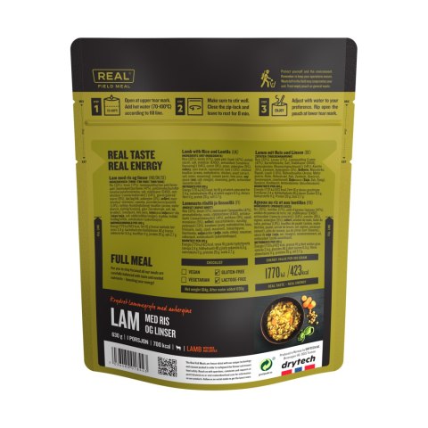 Żywność liofilizowana Real Turmat Field Meal Jagnięcina z ryżem i soczewicą 630 g Real Turmat