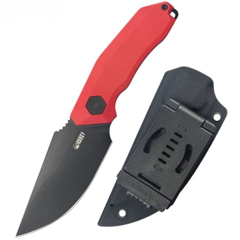 Nóż Kubey Basilisk Fixed Red G10, Blackwashed 14C28N by Damned Designs (KU381B) Kubey Knife