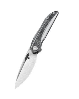 Nóż składany Bestech Senu Grey Titanium / Marble Carbon Fiber, Stonewashed / Satin CPM S90V by Kombou (BT2601B) Bestech Knives