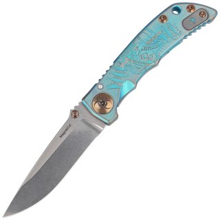 Nóż składany Spartan Blades Harsey Folder 3.25 Plague Doctor Green Titanium, Stonewashed MagnaCut by William W. Harsey (SF10 Cus Spartan Blades