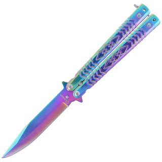 Nóż składany motylek Martinez Albainox Balisong Steel, Rainbow Finish (02193) Martinez Albainox