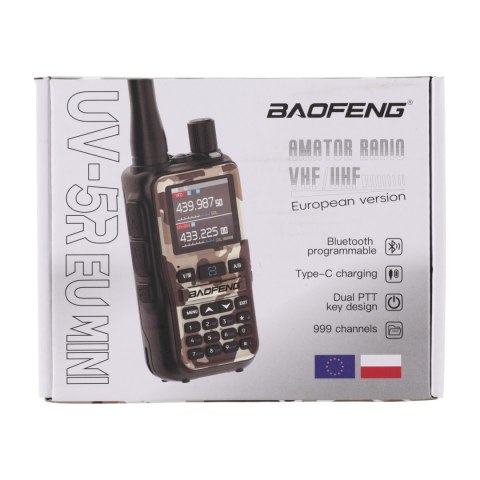 Krótkofalówka PMR Baofeng UV-5R EU Mini Camo VHF UHF Baofeng