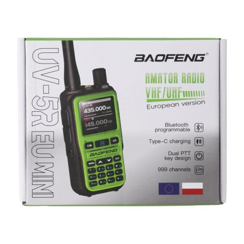 Krótkofalówka PMR Baofeng UV-5R EU Mini Green VHF UHF Baofeng