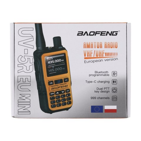Krótkofalówka PMR Baofeng UV-5R EU Mini Orange VHF UHF Baofeng