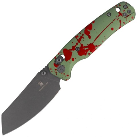 Nóż składany Bestechman Cicada's Wing Zombie Exclusive Green Aluminium, Gray PVD / Stonewashed 14C28N (BMK06-C-10) Bestechman by Bestech Knives