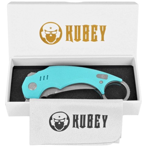 Nóż składany Kubey Jaw Pikal Light Blue G10, Beadblasted 14C28N by MUZI Design (KU440B) Kubey Knife
