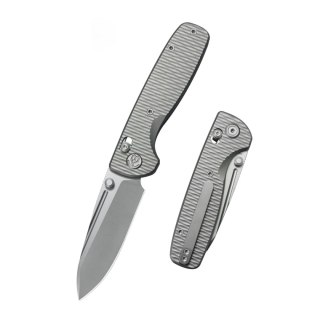 Nóż składany Kubey KB Knives Bluff Grey Ripple Titanium, Beadblasted M390 by Garet Caronna (KB383F) Kubey Knife