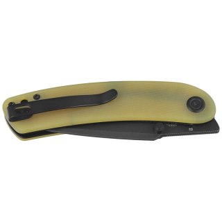 Nóż składany Kubey Momentum Translucent Yellow G10, Blackwashed D2 by Sherif Manganas (KU344O) Kubey Knife