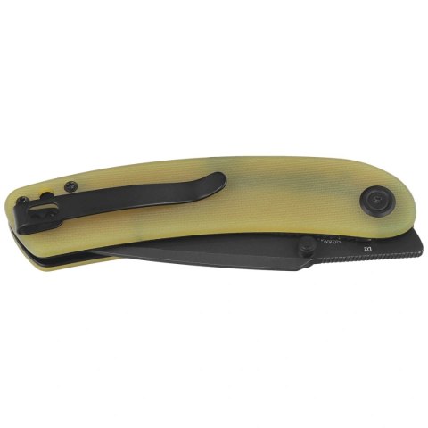 Nóż składany Kubey Momentum Translucent Yellow G10, Blackwashed D2 by Sherif Manganas (KU344O) Kubey Knife