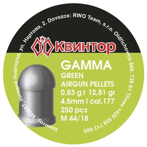Kvintor Gamma Green 4,5 mm 250 szt.