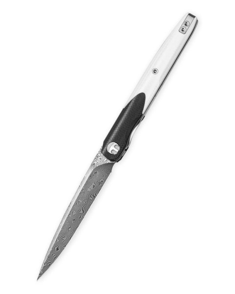 Nóż składany Bestechman Lanza Black-White G10, Damascus by Grzegorz Grabarski (BMK14-D-1) Bestechman by Bestech Knives