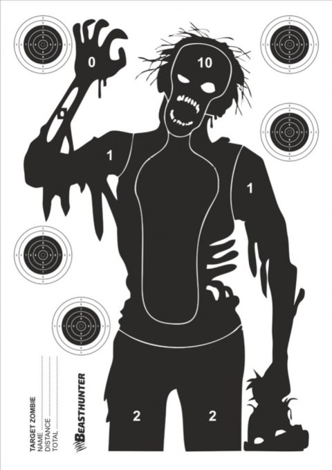 Tarcza sylwetka Beast Hunter Zombie 10 szt.