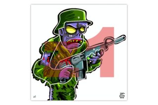 Tarcza wiatrówkowa 14x14 Zombie Z1 1szt.