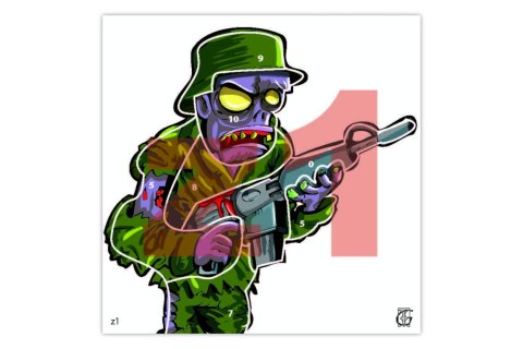 Tarcza wiatrówkowa 14x14 Zombie Z1 1szt.