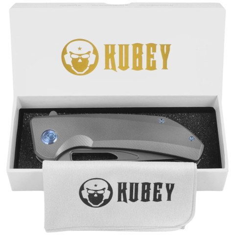 Nóż składany Kubey Hyperion Micro Milling Lines Titanium, Sandblasted CPM S35VN by Jelly Jerry (KB368G) Kubey Knife