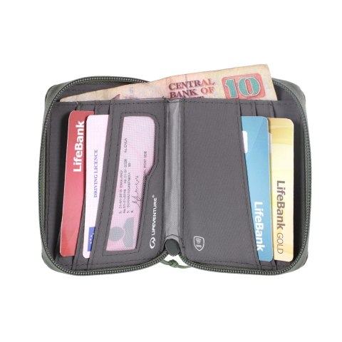 Portfel antykradzieżowy Lifeventure Recycled RFiD Bi-Fold Wallet - olive Lifeventure