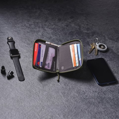 Portfel antykradzieżowy Lifeventure Recycled RFiD Card Wallet - olive Lifeventure