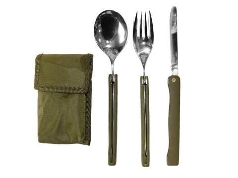 Składane sztućce kempingowe MFH z etui