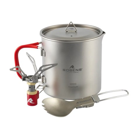 Zestaw do gotowania tytanowy Robens Fire Wisp Solo Cook Set Ultralight 650 ml - silver Robens