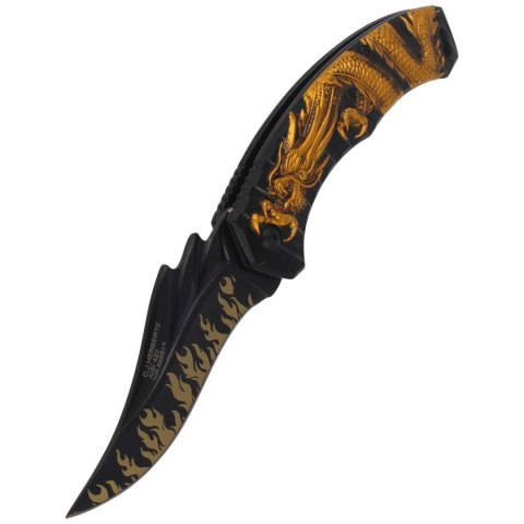 Nóż składany Herbertz Solingen Gold Dragon Aluminium, Black Blade (588813) Herbertz GmbH