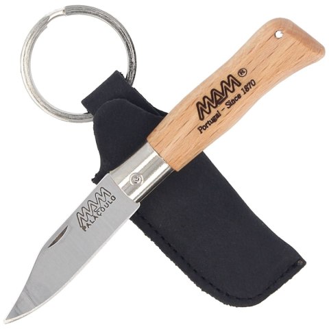 Nóż składany brelok MAM Douro Mini Light Beech Wood, Inox HW, Satin 420 (2003-LW) MAM