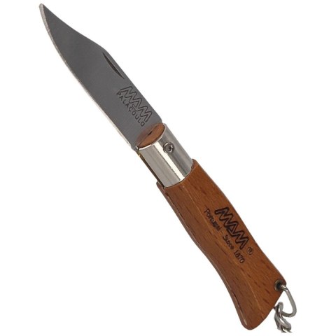 Nóż składany brelok MAM Douro Mini Light Beech Wood, Inox HW, Satin 420 (2002-LW) MAM