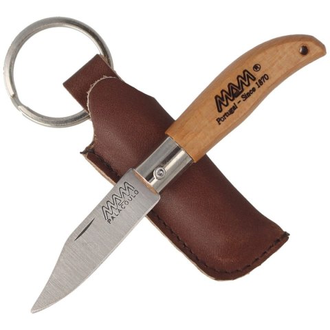 Nóż składany brelok MAM Iberica Mini Light Beech Wood, Inox HW, Satin 420 (2001-LW) MAM