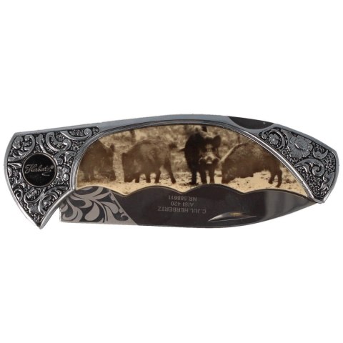 Nóż składany myśliwski motyw dzika Herbertz Solingen Plastic / Stainless, Mirror 420 (ART000401 - 588611) Herbertz GmbH