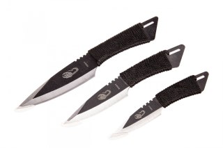 Zestaw noży z czarnego paracordu Kandar (115)